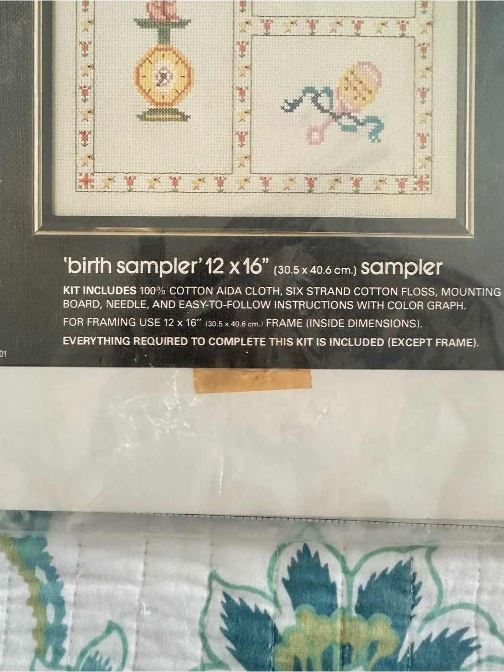 Bucilla Counted Cross-Stitch Birth Sampler - Pastel Baby Motifs 48677